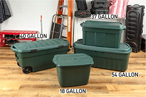 Rubbermaid ECOSense Storage Containers with Lids, 54 Gal Pack of 2, Durable and Reusable Stackable Storage Bins for Garage or Home Organization, Made From Recycled Materials