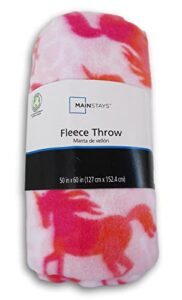 home linens pink unicorn fleece throw blanket – 50inx60in