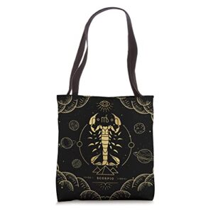 zodiac sign scorpio astrology celestial aesthetic tote bag