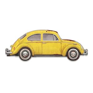 open road brands volkswagen beetle metal wall art – vintage vw bug sign for garage, shop or man cave