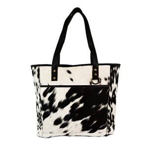 bonanza leathers cowhide leather large tote bag women’s handbag with zipper closure 507 (black)