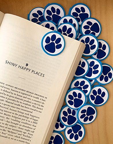 Blue Spirit Paw Print School Mascot Bookmarks - 36 Bulk Bookmarks for Kids Girl’s Boys- School Student Incentives – Library incentives – Reading Incentives - Classroom Reading Awards!