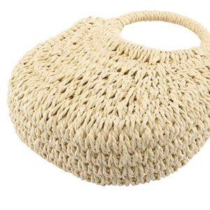 CHIC DIARY Women Straw Bag Crossbody Summer Beach Bag Top Handle Handbag Handwoven Rattan Clutch Purse Straw Tote Bag(Beige)