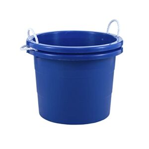 united solutions 19 gallon rope handle, heavy-duty organization and easy-access storage tub, multi-purpose, made with rugged plastic, pack of 2, 2-pack, blue, 2 count