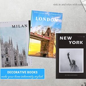 3 Piece City Decorative Books, Hardcover Decorative Books for Home Decor, Designer Books Decor Set, Books Stack Display for Coffee Tables and Shelves, Fashion Decoration Books for Living Room