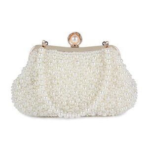 oweisong pearl clutch purses for women crystal tote handbag vintage evening clutch bag for wedding cocktail bride