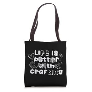 life with crafting hobby crafter needlework tote bag