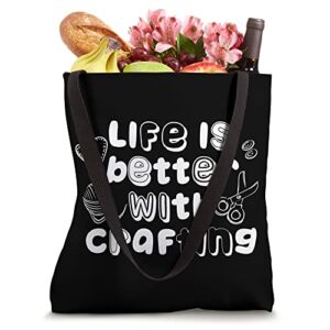 Life With Crafting Hobby Crafter Needlework Tote Bag