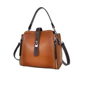 heshe leather purses and handbags for women shoulder crossbody bags designer hobo satchel purses(sorrel)