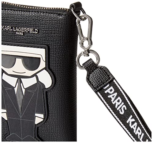 Karl Lagerfeld Paris womens Maybelle Slg Wristlet Wrislet handbag, Black/Black Multi Amour, One Size US