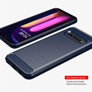 for LG V60 ThinQ Case,for LG V60 Case Slim Shock-Absorption Flexible TPU Rubber Full-Body Protective Phone Cover for LG V60 ThinQ,Brushed Blue