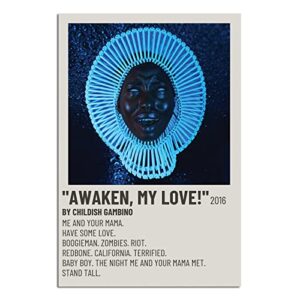 glodse childish gambino poster awaken my love music album cover art wall canvas pictures for modern office decor vintage prints 12” x 18” unframed