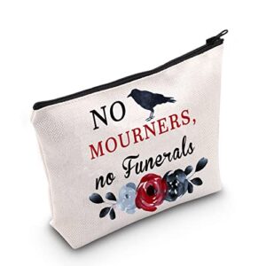 mnigiu six of crows inspired gift no mourners no funerals zipper pouch bag for bookish crow club gift (no funerals)