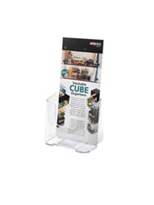deflecto 77501 docuholder for countertop or wall mount use, 4 1/4w x 3 1/4d x 7 3/4h, clear