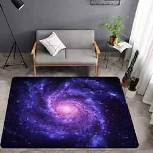 washable area sponge rug mat for kids girls bedroom living room spiral galaxy, outer space psychedelic nebula universe non-slip carpet super soft extra thick bathroom home indoor small floor rugs