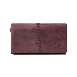 HOBO Keen Wallet For Women - Snap Closure With Exterior Back Slip Pocket, Compact and Practical Easy Carry Wallet Plum One Size One Size