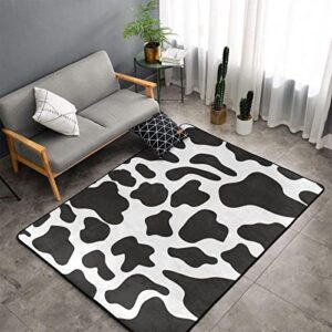 yeahspace cow print area rug 3×5 rugs for bedroom decorate living room entrance playroom-black and white cow print 60×39 inch
