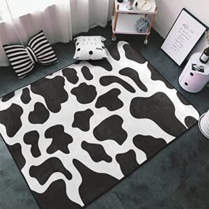 YEAHSPACE Cow Print Area Rug 3x5 Rugs for Bedroom Decorate Living Room Entrance Playroom-Black and White Cow Print 60x39 inch