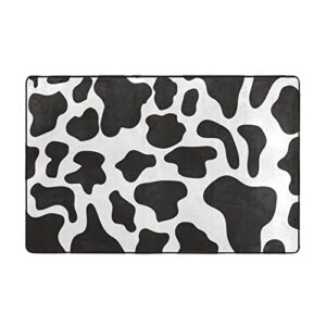 YEAHSPACE Cow Print Area Rug 3x5 Rugs for Bedroom Decorate Living Room Entrance Playroom-Black and White Cow Print 60x39 inch