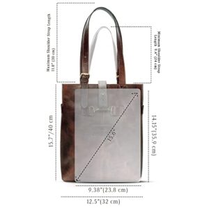 LUXEORIA Genuine Leather Tote Bag for Women Shoulder Handbag Swanky Deep Brown