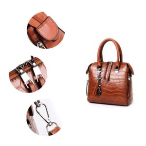 Women Fashion Handbags Wallet Tote Bag Shoulder Bag Top Handle Satchel Purse Set 4pcs (Red)