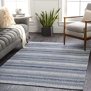 mark&day area rugs, 8×10 stone bohemian/global dark blue area rug, denim/gray/white for living room, bedroom or kitchen (7’10” x 10’2″)