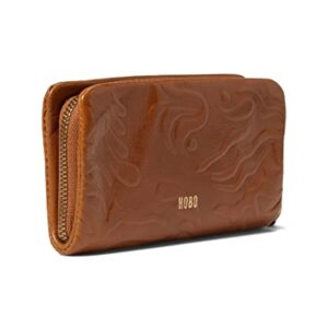 HOBO Eliza Small Zip Around Wallet For Women - Leather Construction With Interior Key Clip, Functional and Charming Wallet Truffle 1 One Size One Size