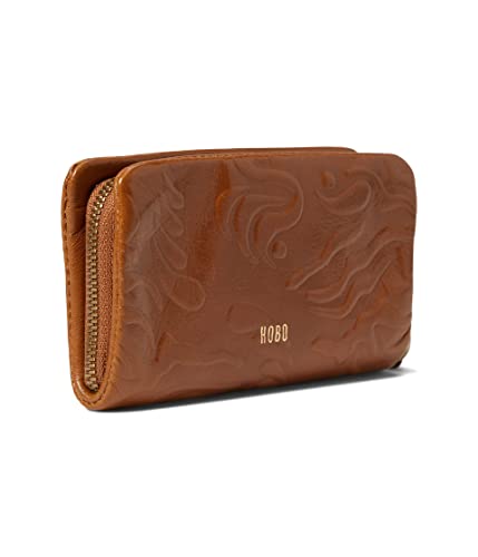 HOBO Eliza Small Zip Around Wallet For Women - Leather Construction With Interior Key Clip, Functional and Charming Wallet Truffle 1 One Size One Size