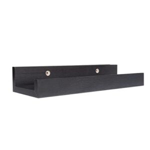 Art Emotion Black Floating Shelves | Set of 5 | Wall Shelf | Wood Bathroom Shelves | Bedroom | Living Room | Kitchen | Office & More (Black)