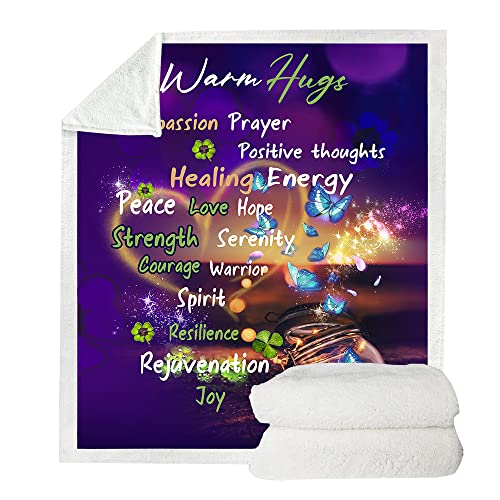 Onecmore Get Well Soon Gifts Throw Blanket,Healing Warm Hugs Gifts Blanket,Sympathy Gifts Cancer Chemo Survivor Caring Gifts for Love Support Strength for Women Men Frien (tq1,50"x 60")