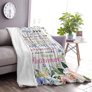 Onecmore Retirement Gifts for Women 2022 Throw Blanket,Retirement Appreciation Gifts for Boss Coworkers,Retire Party Gifts for Friends,Grandma,Teachers,Nurses Soft Throw Blankets (retire1,50"x 60")