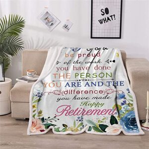 Onecmore Retirement Gifts for Women 2022 Throw Blanket,Retirement Appreciation Gifts for Boss Coworkers,Retire Party Gifts for Friends,Grandma,Teachers,Nurses Soft Throw Blankets (retire1,50"x 60")