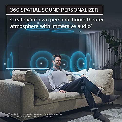 Sony SRS-NS7 Neckband Bluetooth Speaker with personalized home theater audio, Built-in mic, 12 Hours of Battery Life, IPX4 Splash-Resistant, and included wireless TV adaptor WLA-NS7.