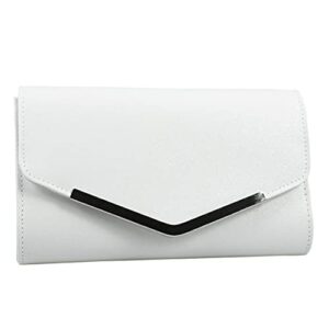 sherchpry large mens wallet white clutch evening purse with chain strap for women ladies wedding/prom/black- tie events womens wristlet wallets