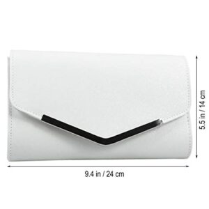 SHERCHPRY Large Mens Wallet White Clutch Evening Purse with Chain Strap for Women Ladies Wedding/Prom/Black- Tie Events Womens Wristlet Wallets