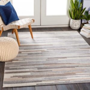 mark&day area rugs, 5×7 orvelte modern medium gray/tan/white area rug, gray/black/white carpet for living room, bedroom or kitchen (5’3″ x 7’1″)