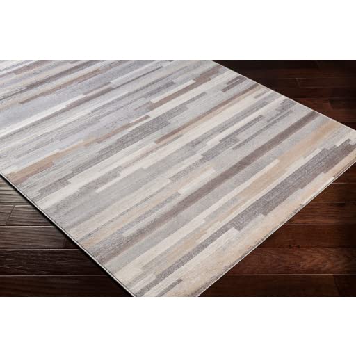 Mark&Day Area Rugs, 5x7 Orvelte Modern Medium Gray/Tan/White Area Rug, Gray/Black/White Carpet for Living Room, Bedroom or Kitchen (5'3" x 7'1")