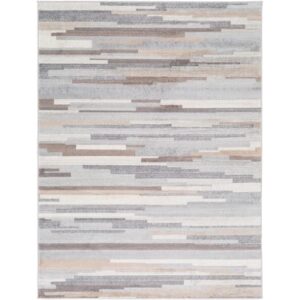 Mark&Day Area Rugs, 5x7 Orvelte Modern Medium Gray/Tan/White Area Rug, Gray/Black/White Carpet for Living Room, Bedroom or Kitchen (5'3" x 7'1")