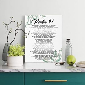 Inspirational Quotes Canvas Wall Art, Psalms 91 Wall Art Sign, Spiritual Wall Decor Sign, Bible Verse Print, Scripture for The Home or Office Sign, Christian Scripture Wall Decor 12x15