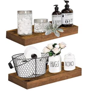 QEEIG Farmhouse Floating Shelves + Bathroom Shelves Bundle (Contains 2 Items)