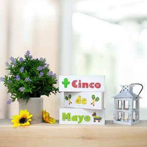 JennyGems Cinco De Mayo Wooden Signs Set, Decor for Cinco De Mayo, Tiered Tray Sign for Cinco De Mayo, Made in USA