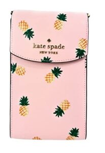 kate spade new york staci north south phone printed crossbody (pineapple pink multi)