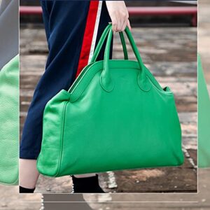 Women Handbag Genuine Leather Handbag Large-capacity Tote Bags Handbags-Green