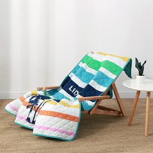 Berkshire Blanket & Life is Good Outdoor Throw | Packable Water Repelling Tear Resistant Camping Picnic Blanket | Stripe| 55" x 70"