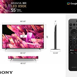 Sony 55 Inch 4K Ultra HD TV X90K Series: BRAVIA XR Full Array LED Smart Google TV with Dolby Vision HDR and Exclusive Features for The Playstation® 5 XR55X90K- 2022 Model