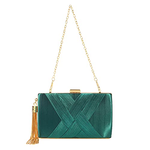 Zengmei Clutch Bag Purses for Women Evening Stain Fabric Brid al Purse for Wedding Prom Night out Party (Green)