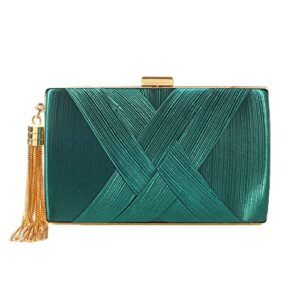 Zengmei Clutch Bag Purses for Women Evening Stain Fabric Brid al Purse for Wedding Prom Night out Party (Green)