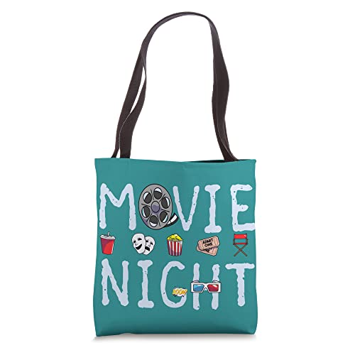 Movie Night Popcorn Tickets Family Cinema Time Film Theater Tote Bag