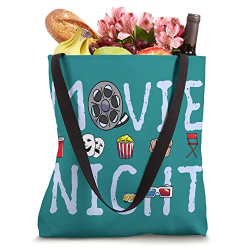 Movie Night Popcorn Tickets Family Cinema Time Film Theater Tote Bag