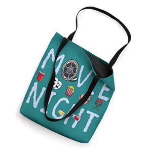 Movie Night Popcorn Tickets Family Cinema Time Film Theater Tote Bag